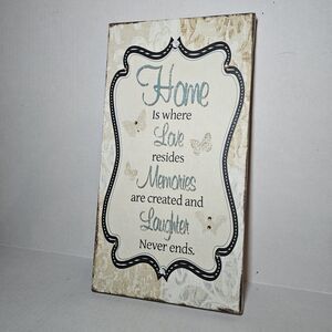 Home Is Where Love Resides Memories are Created and Laughter Never Ends Canvas